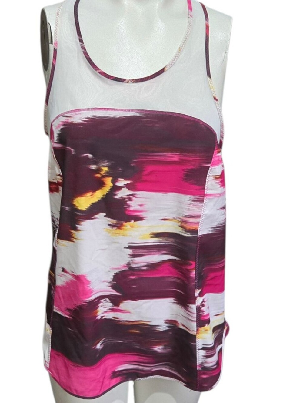 lululemon Abstract Pink Purple Open Back Strappy Tank Top | No Size Tag